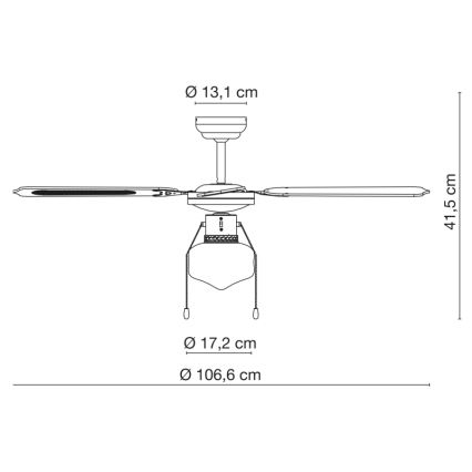 Globo - Ventilatore da soffitto 1xE27/60W/230V