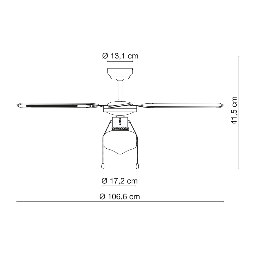 Globo - Ventilatore da soffitto 1xE27/60W/230V