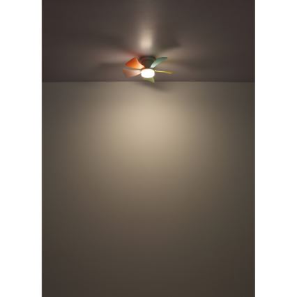 Globo - Ventilatore da soffitto dimmerabile con LED, 10W, 230V, 3000–6500K, multicolore + telecomando