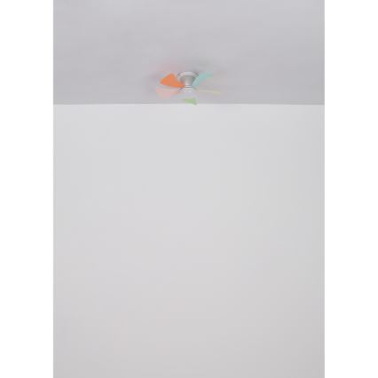 Globo - Ventilatore da soffitto dimmerabile con LED, 10W, 230V, 3000–6500K, multicolore + telecomando