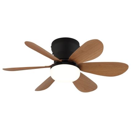 Globo - Ventilatore da soffitto dimmerabile LED/5W/230V 2700-6500K marrone + telecomando