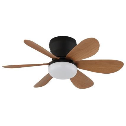 Globo - Ventilatore da soffitto dimmerabile LED/5W/230V 2700-6500K marrone + telecomando