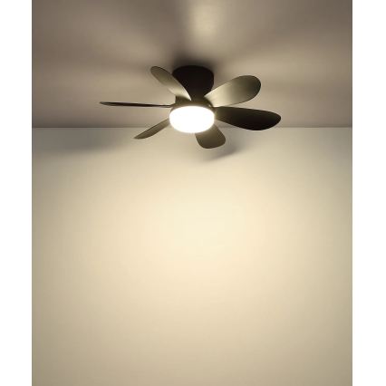 Globo - Ventilatore da soffitto LED dimmerabile LED/5W/230V 2700-6500K nero + telecomando