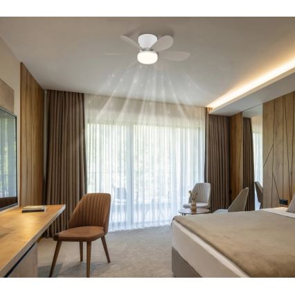 Globo - Ventilatore da soffitto dimmerabile a LED/5W/230V 2700-6500K beige + telecomando