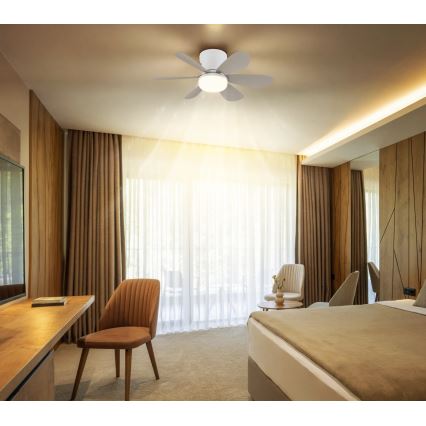 Globo - Ventilatore da soffitto dimmerabile a LED/5W/230V 2700-6500K beige + telecomando