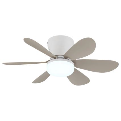 Globo - Ventilatore da soffitto dimmerabile a LED/5W/230V 2700-6500K beige + telecomando