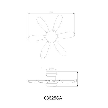 Globo - Ventilatore da soffitto dimmerabile a LED/5W/230V 2700-6500K beige + telecomando