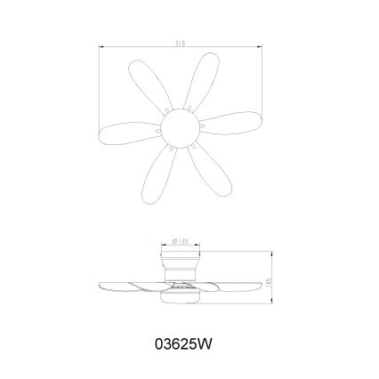 Globo - Ventilatore da soffitto dimmerabile LED/5W/230V 2700-6500K bianco + telecomando