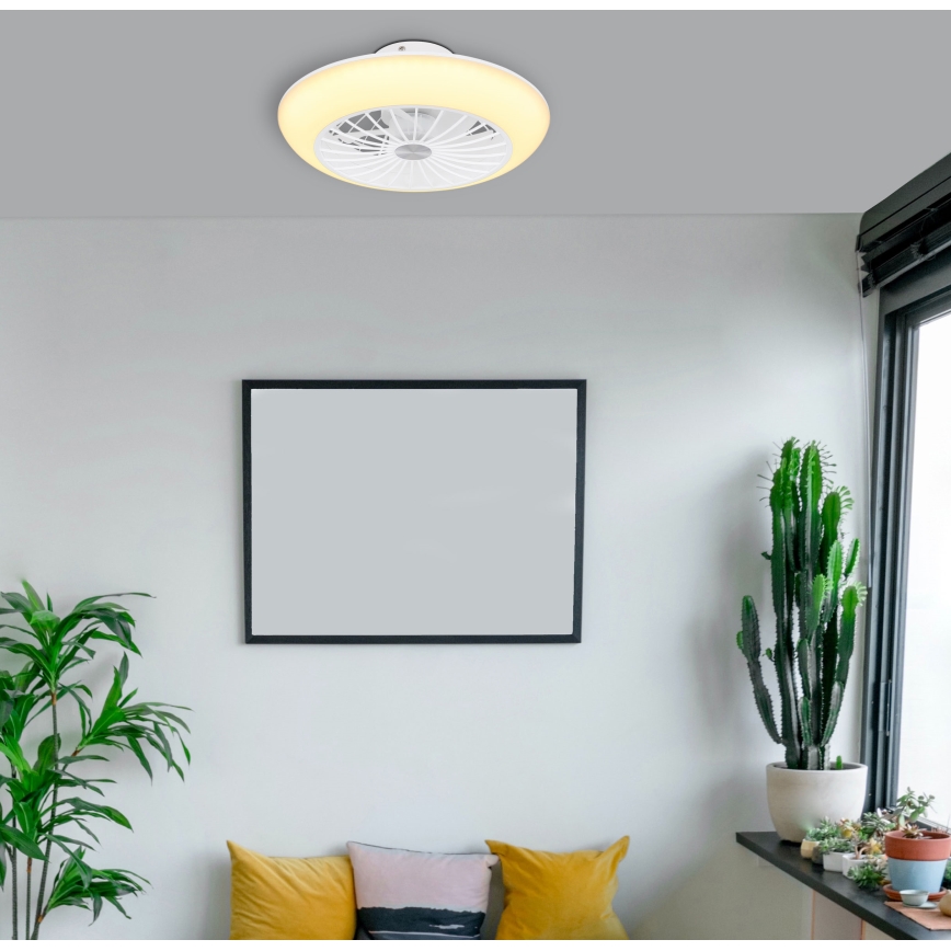 Globo 03632W - Lampada a soffitto LED con ventilatore LAFEE LED/18W/230V