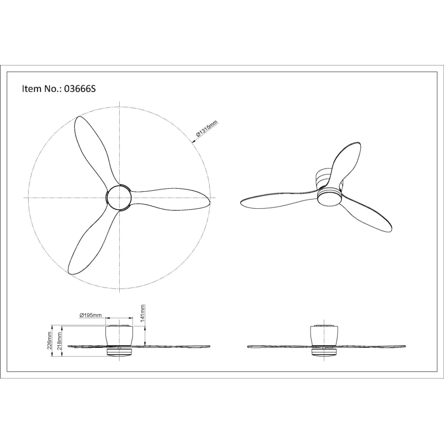 Globo - Ventilatore da soffitto dimmerabile a LED LED/20W/230V 3000-6500K + telecomando