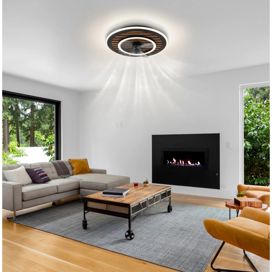 Globo - Ventilatore da soffitto dimmerabile LED/36W/230V 2700-6000K nero + telecomando
