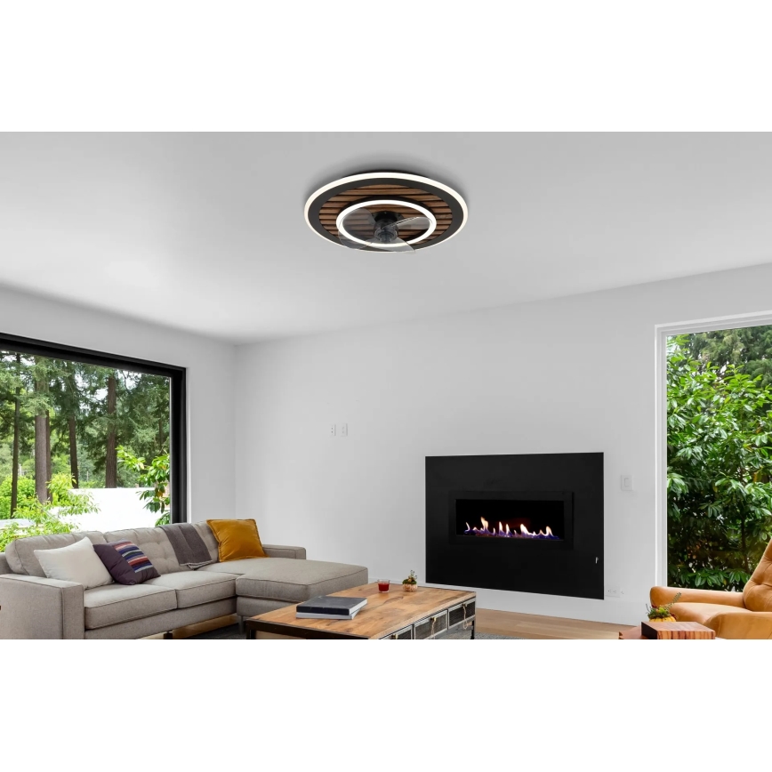 Globo - Ventilatore da soffitto dimmerabile LED/36W/230V 2700-6000K nero + telecomando