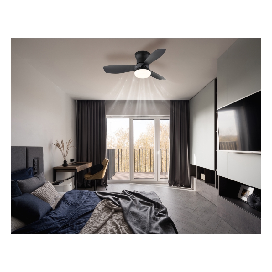 Globo - Ventilatore da soffitto dimmerabile a LED/15W/230V 2700-6500K nero + telecomando