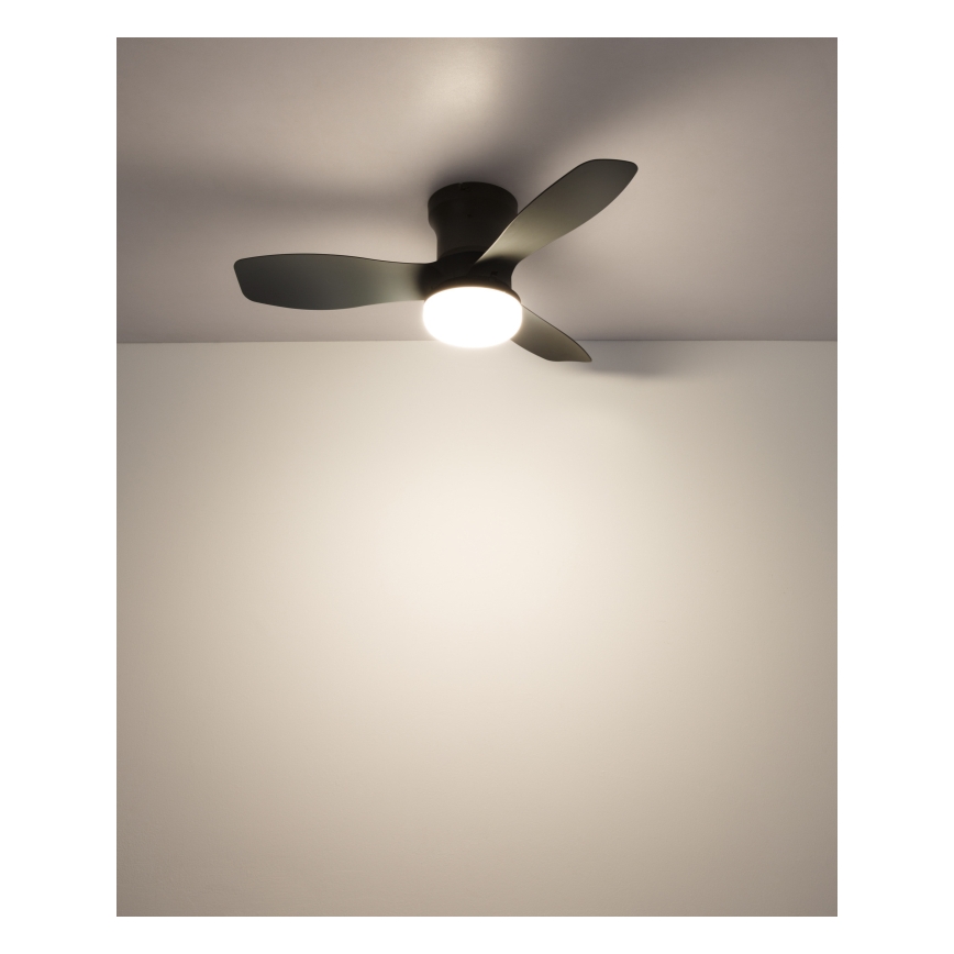 Globo - Ventilatore da soffitto dimmerabile a LED/15W/230V 2700-6500K nero + telecomando