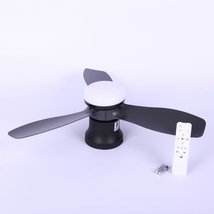 Globo - Ventilatore da soffitto dimmerabile a LED/15W/230V 2700-6500K nero + telecomando