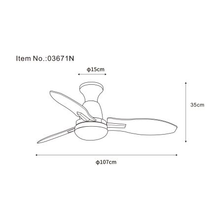 Globo - Ventilatore da soffitto dimmerabile a LED LED/22W/230V 3000/4500/6000K + telecomando