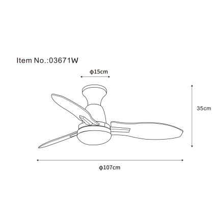 Globo - Ventilatore da soffitto dimmerabile a LED LED/22W/230V 3000/4500/6000K + telecomando
