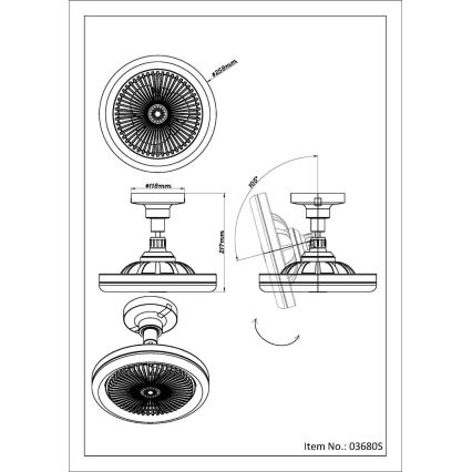 Globo - Ventilatore da soffitto LED dimmerabile LED/20W/230V 3000-6500K nero + telecomando