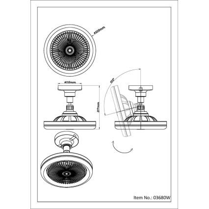 Globo - Ventilatore da soffitto dimmerabile a LED/20W/230V 3000-6500K bianco + telecomando
