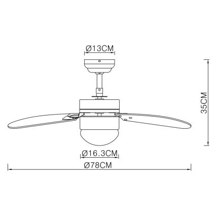 Globo - Ventilatore da soffitto 1xE14/60W/230V