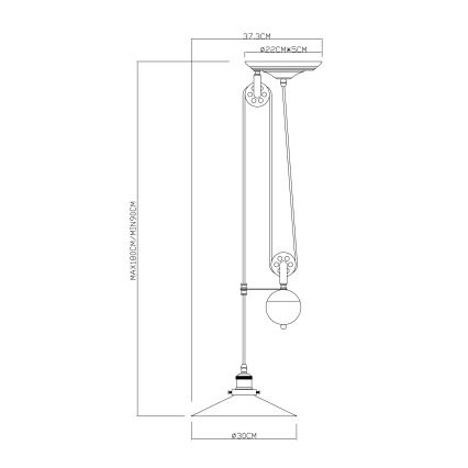 Globo - Lampadario a sospensione con filo 1xE27/60W/230V