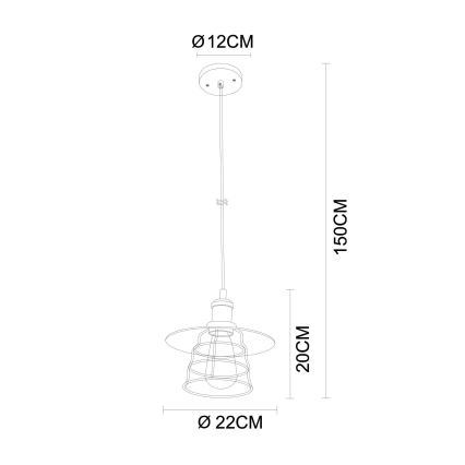 Globo - Lampadario a sospensione con filo 1xE27/60W/230V