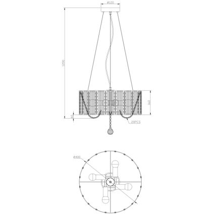 Globo - Lampadario di cristallo a sospensione 4xE14/40W/230V