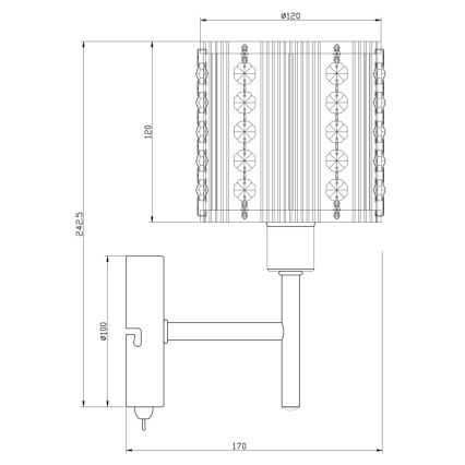 Globo - Applique 1xE14/40W/230V cromo