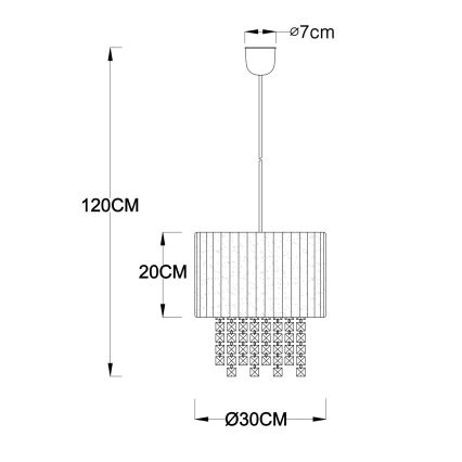 GLOBO 15098 - Lampada a sospensione PYRA 1xE27/60W/230V
