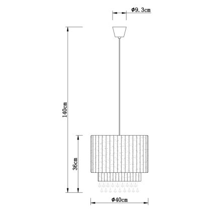 Globo - Lampadario a sospensione con filo 1xE27/60W/230V