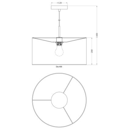 Globo - Lampadario a sospensione con filo 1xE27/60W/230V