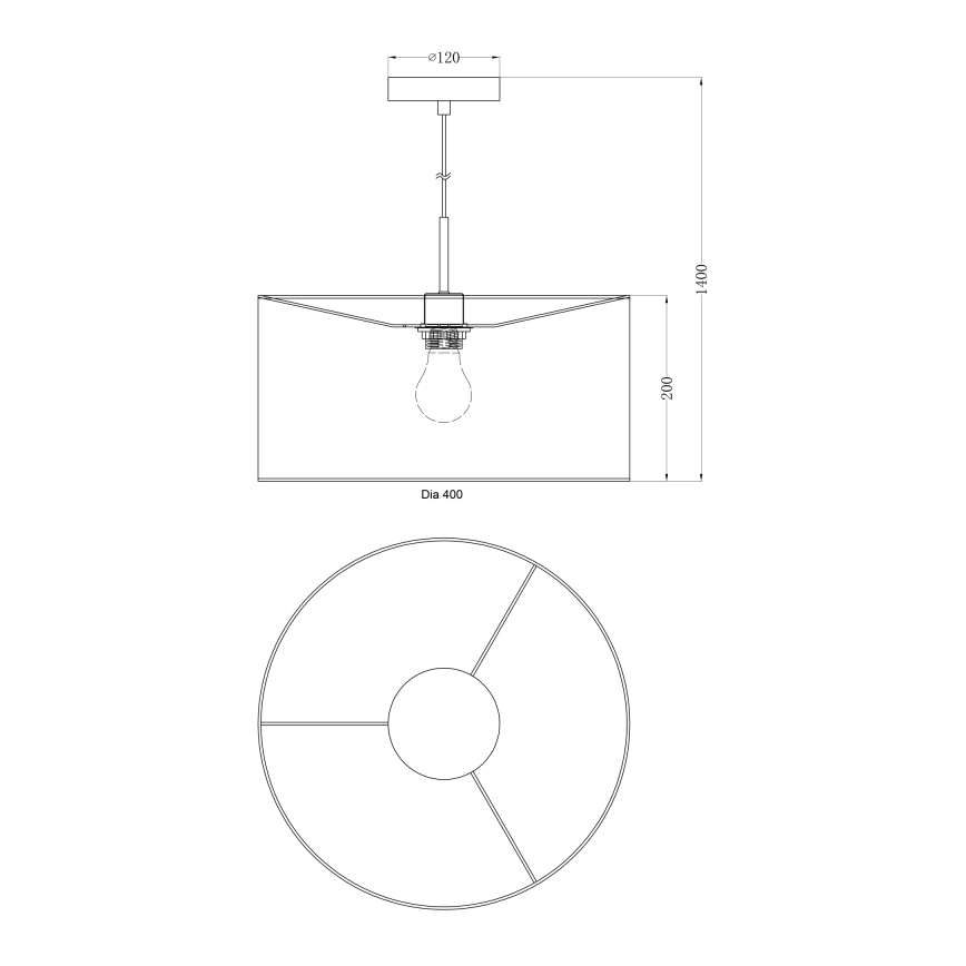 Globo - Lampadario a sospensione con filo 1xE27/60W/230V