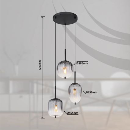 Globo - Lampadario a sospensione con filo 3xE14/40W/230V