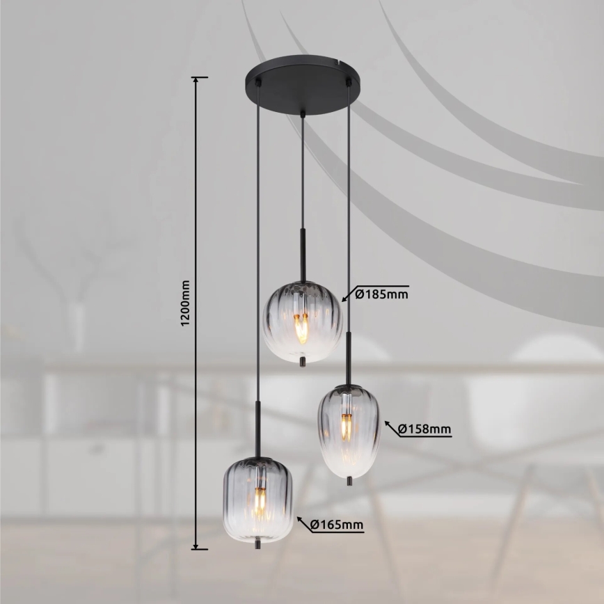 Globo - Lampadario a sospensione con filo 3xE14/40W/230V