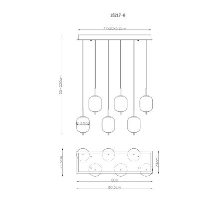 Globo - Lampadario LED a sospensione con filo 6xLED/6,7W/230V