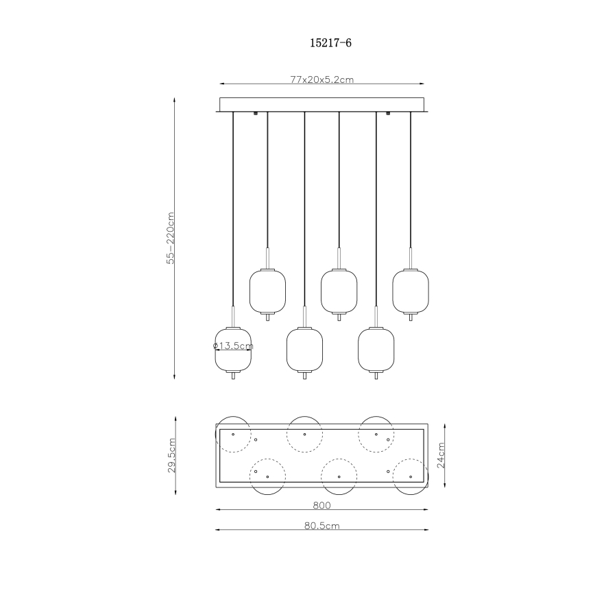 Globo - Lampadario LED a sospensione con filo 6xLED/6,7W/230V