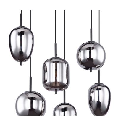 Globo - Lampadario a sospensione con filo 6xE14/40W/230V nero