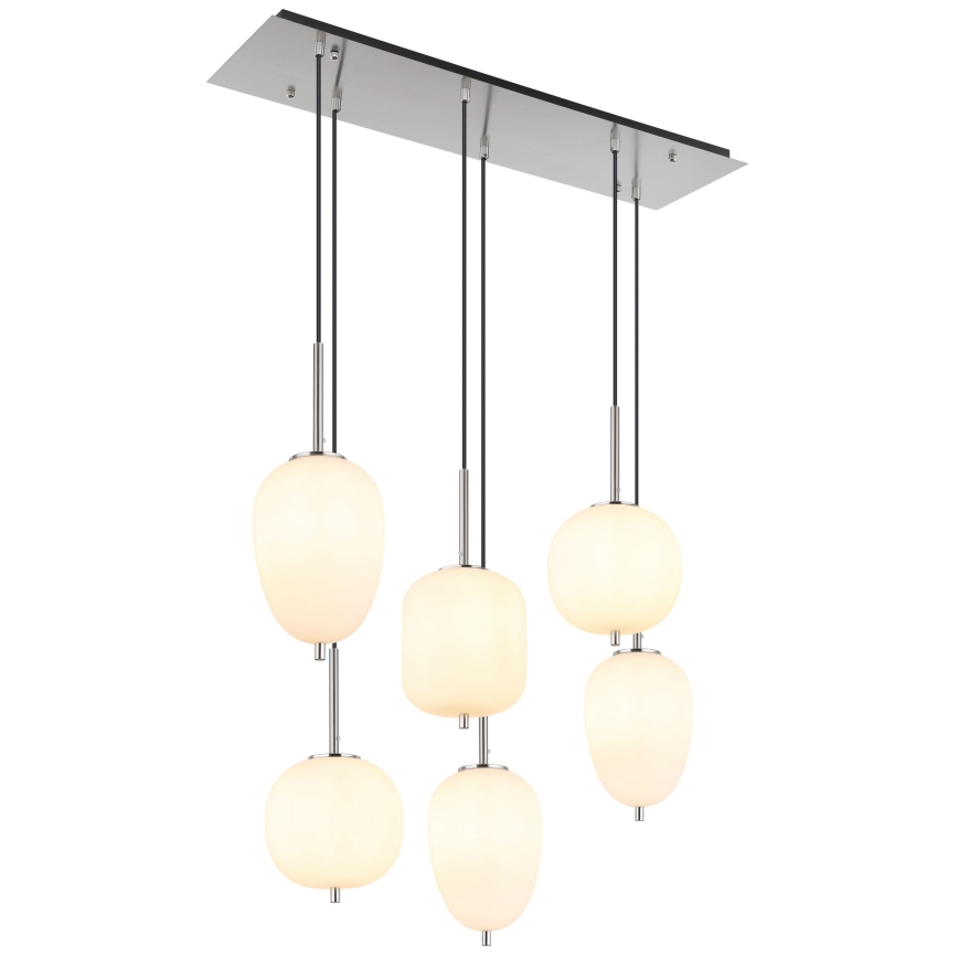 Globo - Lampadario a sospensione con filo 6xE14/40W/230V cromo lucido