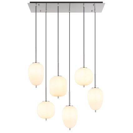 Globo - Lampadario a sospensione con filo 6xE14/40W/230V cromo lucido