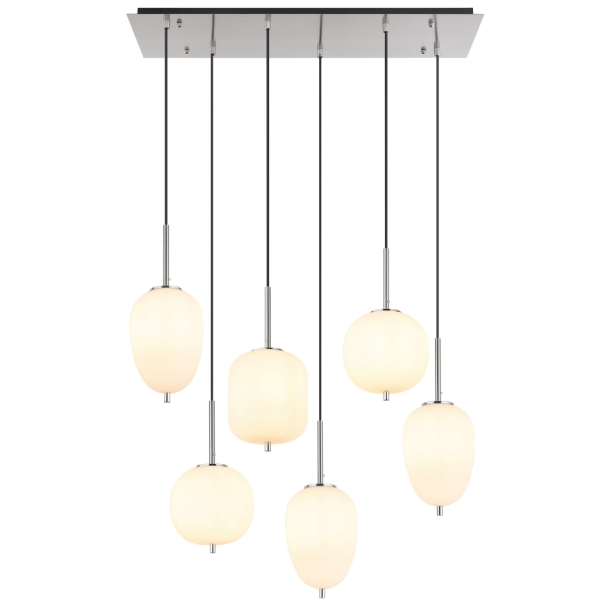Globo - Lampadario a sospensione con filo 6xE14/40W/230V cromo lucido