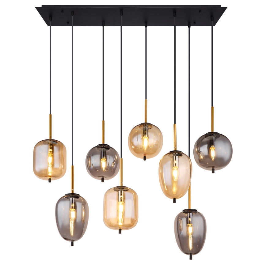 Globo - Lampadario a sospensione con filo 8xE14/40W/230V ottone