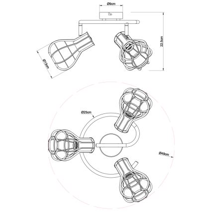 Globo - Luce Spot 3xE27/40W/230V