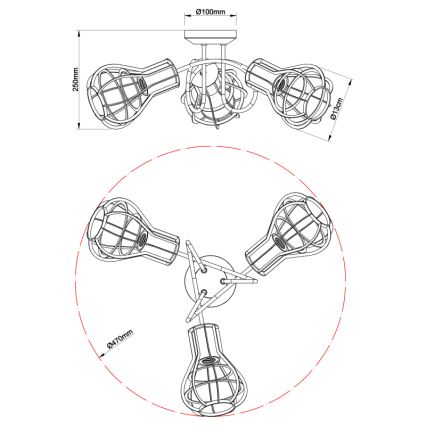 Globo - Luce Spot 3xE27/40W/230V