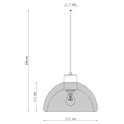 Globo - Lampadario a sospensione con filo 1xE27/60W/230V