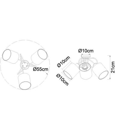 Globo - Lampadario a plafone 3xE14/25W/230V