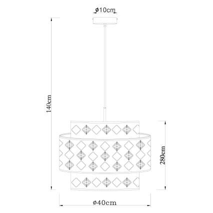 Globo 15448H1 - Lampadario a sospensione con filo ABBEY 1xE27/60W/230V