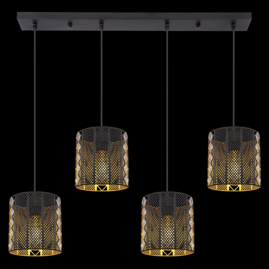 Globo - Lampadario a sospensione con filo 4xE27/60W/230V oro/nero