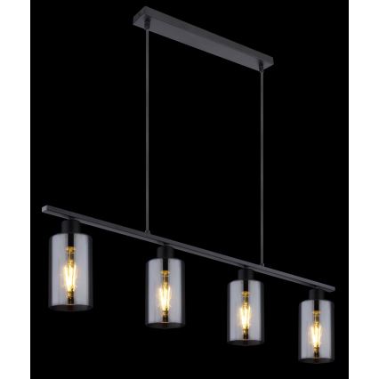 Globo - Lampadario a sospensione con filo 4xE27/60W/230V nero