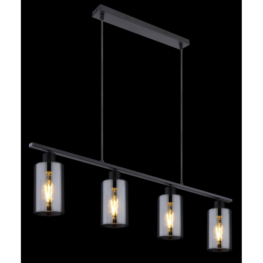 Globo - Lampadario a sospensione con filo 4xE27/60W/230V nero