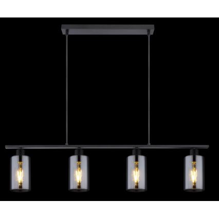 Globo - Lampadario a sospensione con filo 4xE27/60W/230V nero